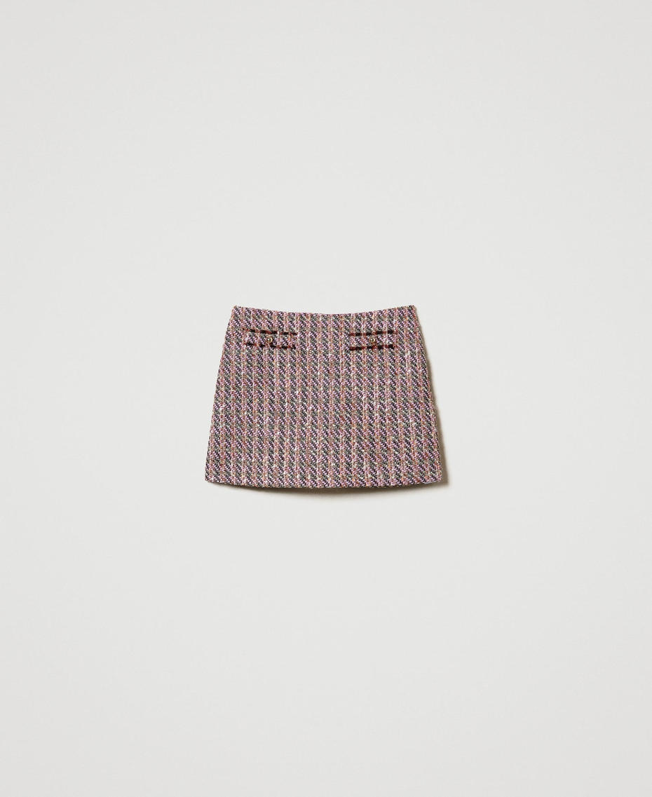 Bouclé and lurex miniskirt Pink Tulle Bouclè Woman 242AP2121_11799_S0