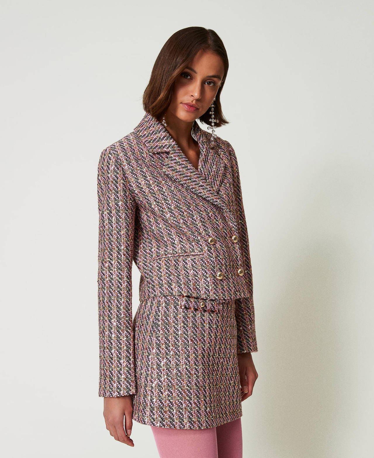 Giacca blazer in bouclé e lurex