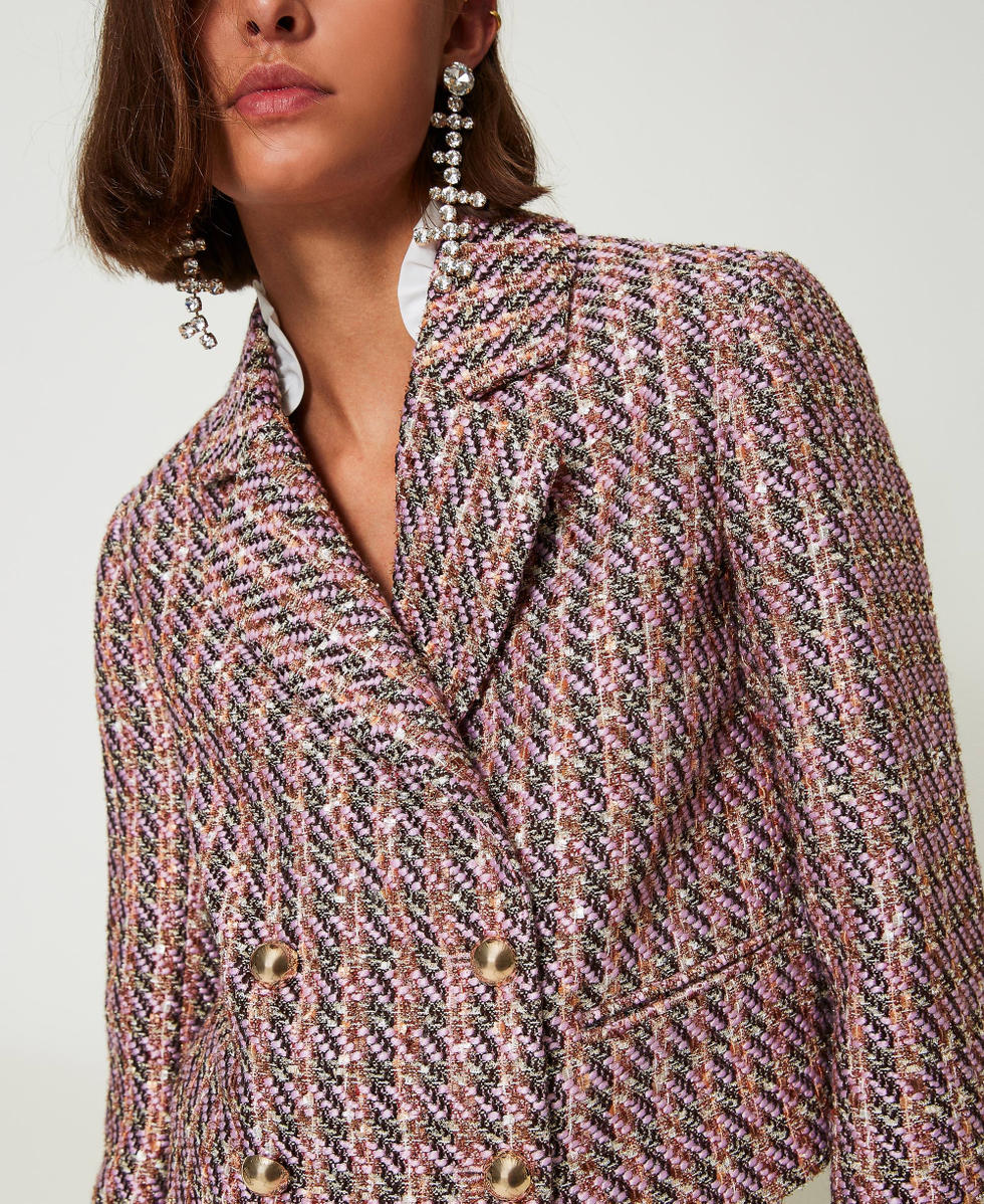 Boucl&eacute; and lurex blazer