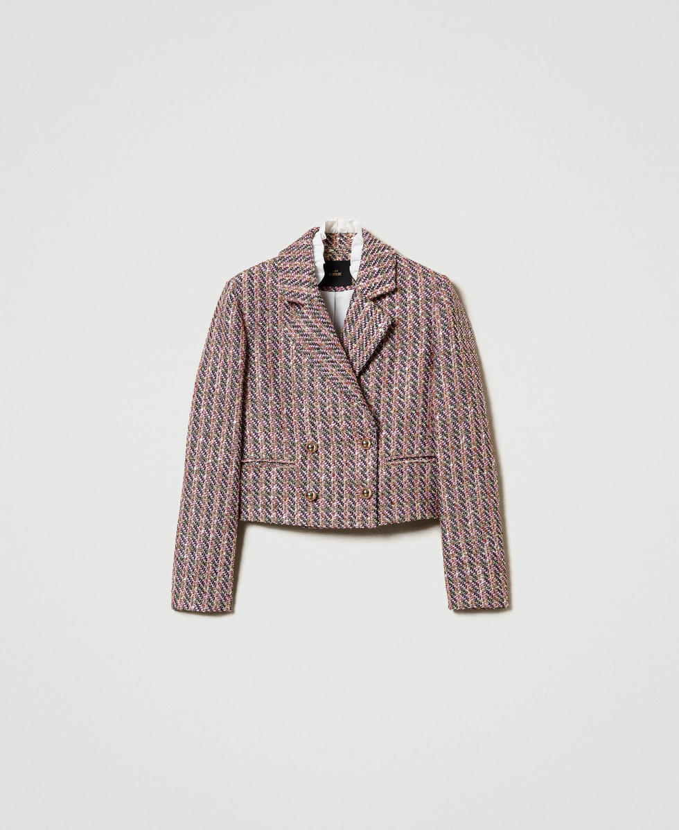 Boucl&eacute; and lurex blazer