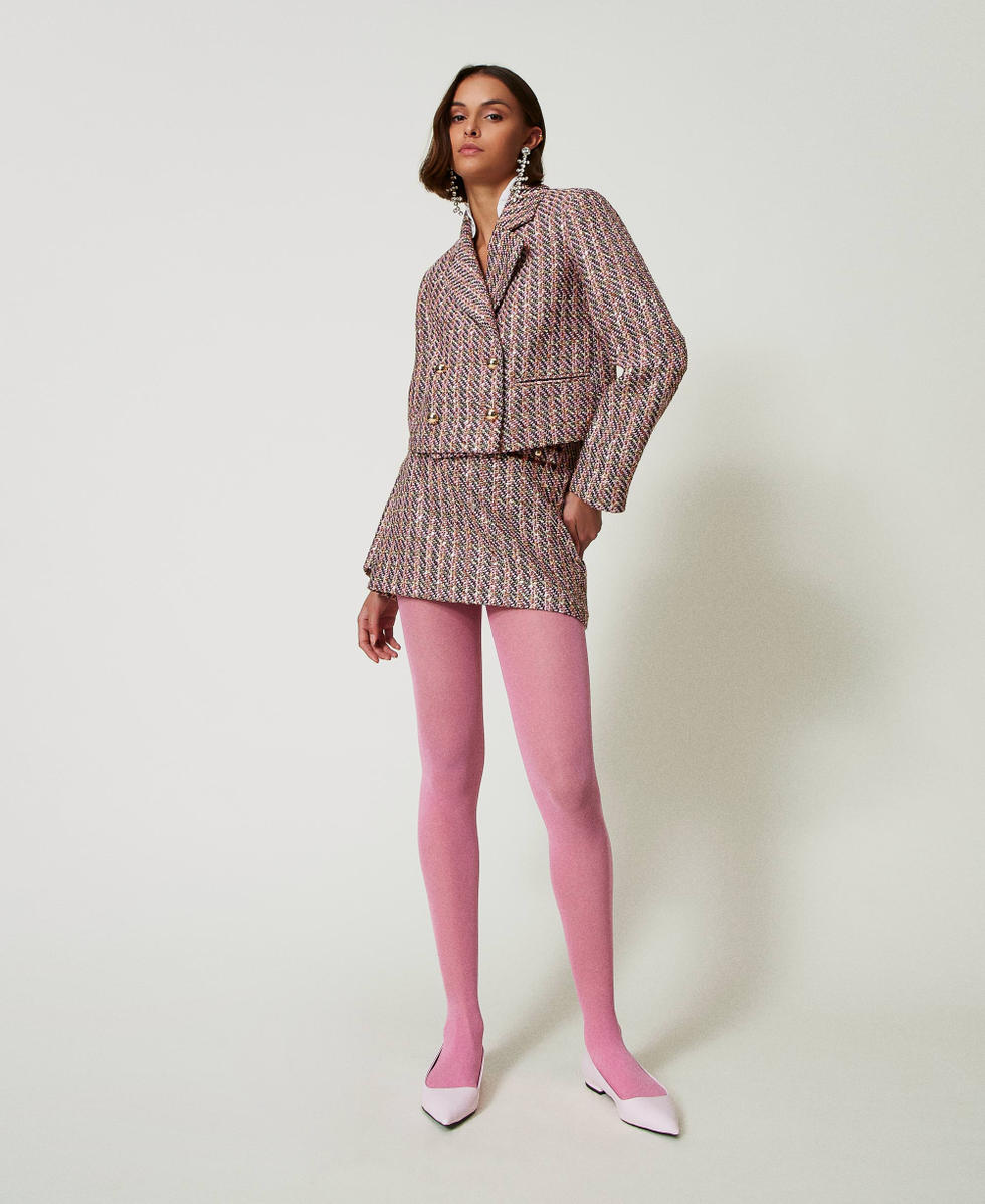 Boucl&eacute; and lurex blazer