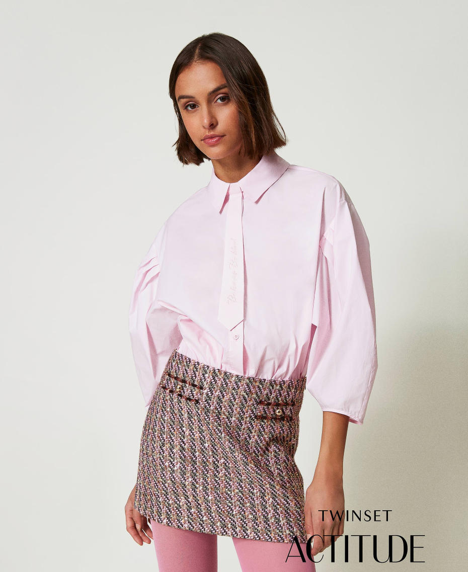 Camisa boxy con corbata Rosa &laquo;Pink Tulle&raquo; Mujer 242AP2131_11724_01