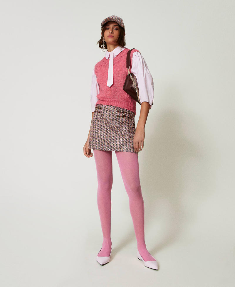 Boxy shirt with tie Pink Tulle Woman 242AP2131-0T