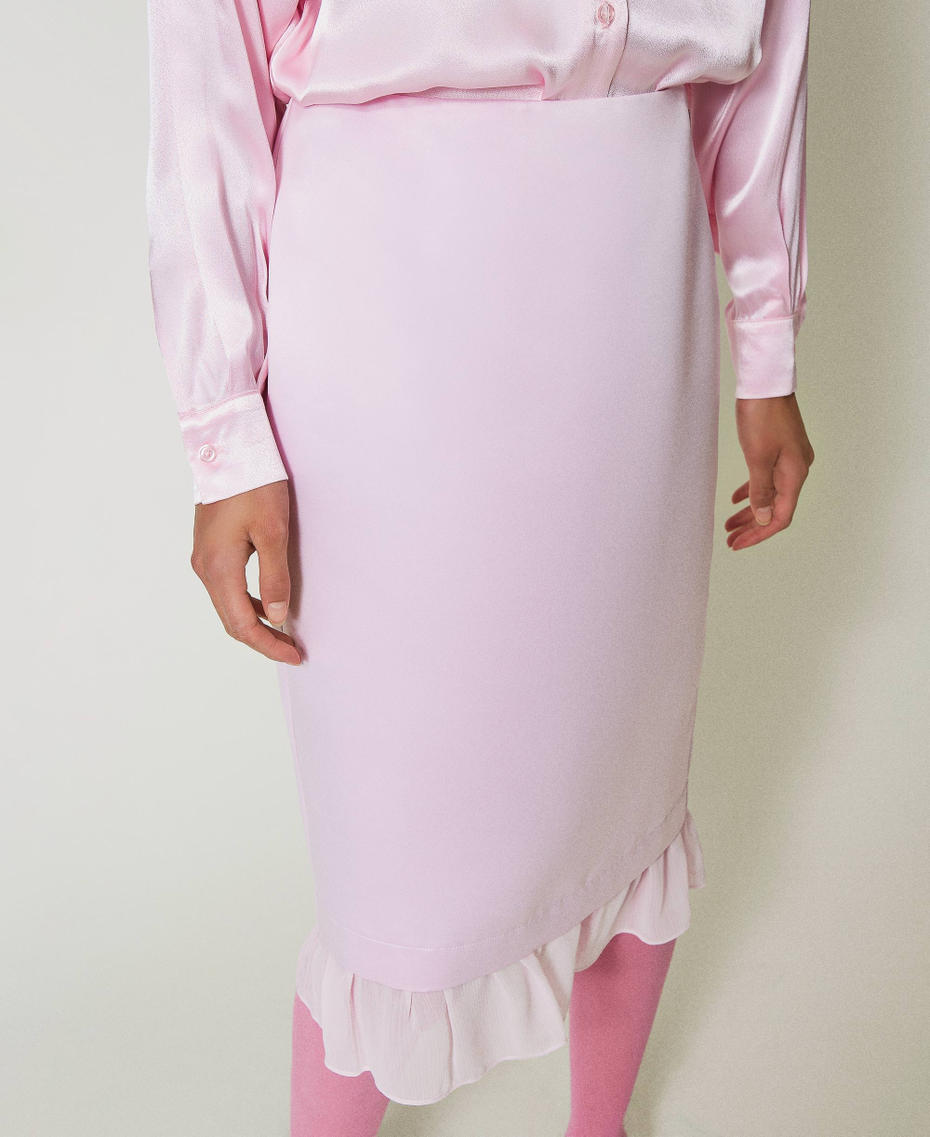 Midi duchesse skirt Pink Tulle Woman 242AP2244_11724_04