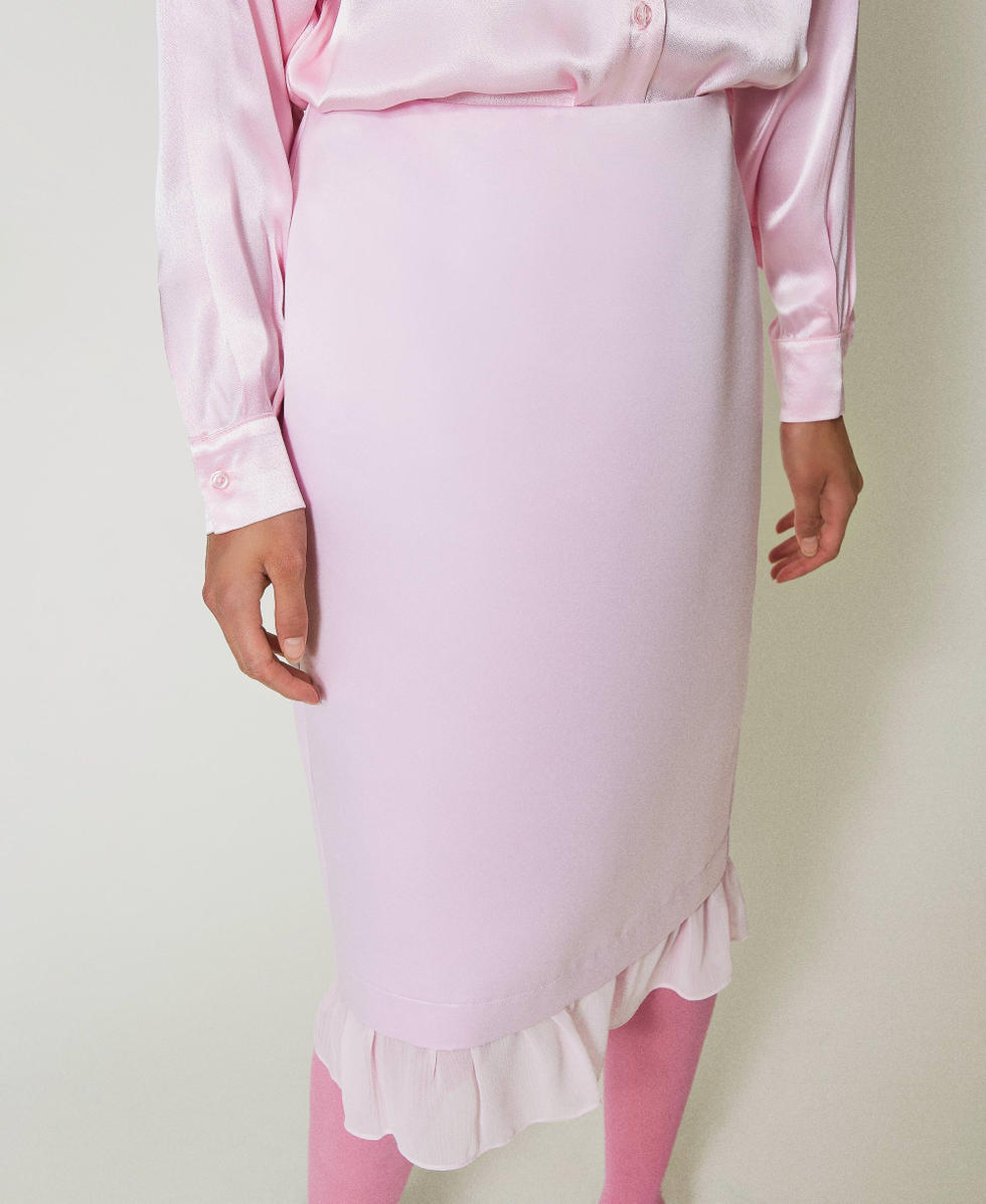 Midi duchesse skirt Pink Tulle Woman 242AP2244_11724_04