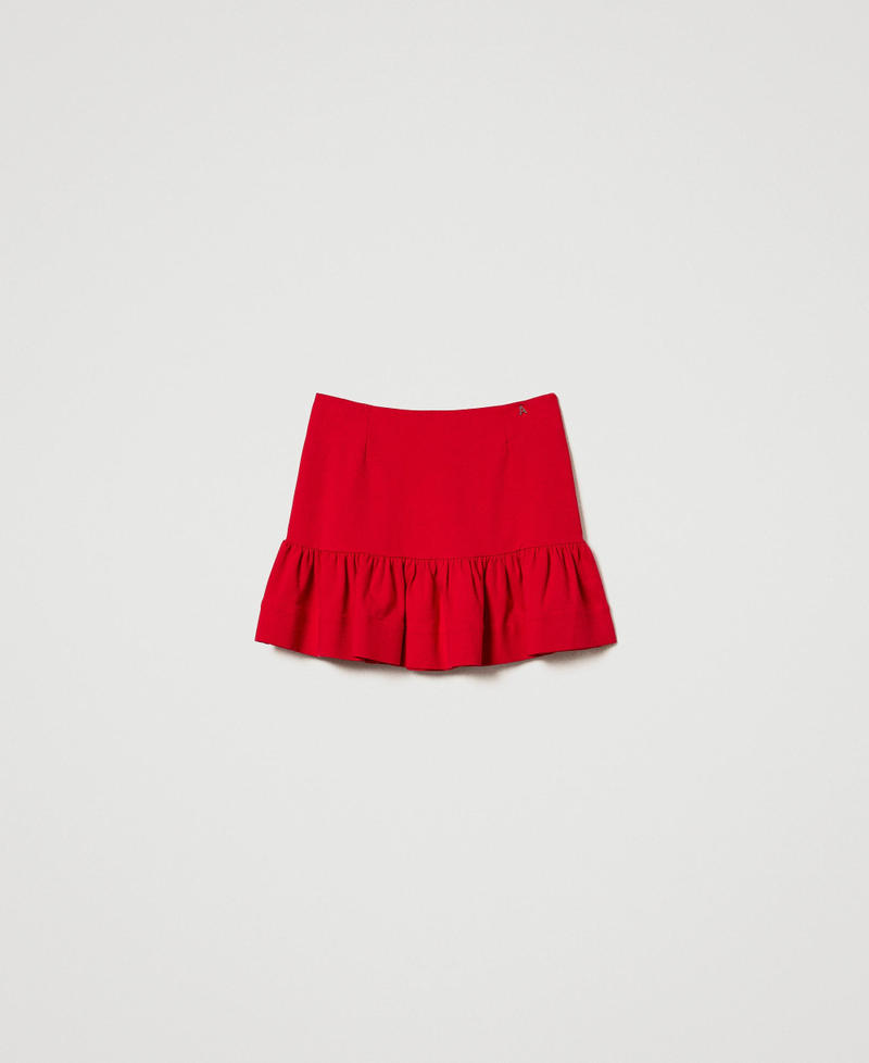 Miniskirt with flounce Fiery Red Woman 242AP2262_11720_0S