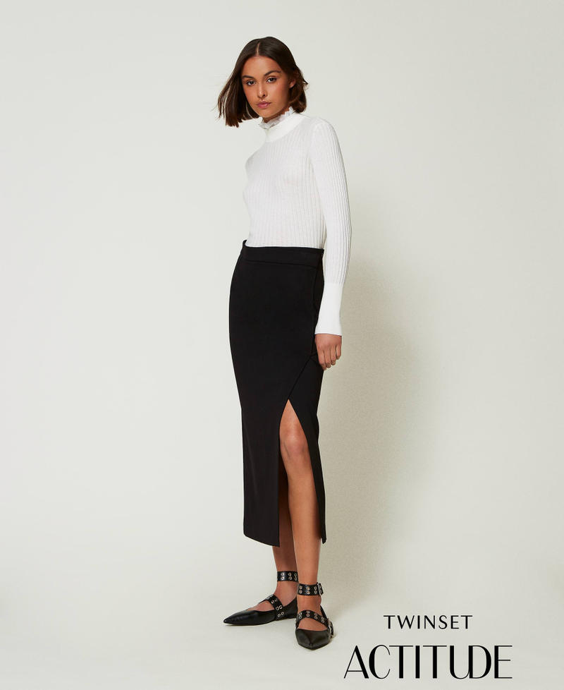 Long asymmetric skirt Black Woman 242AP2263-01