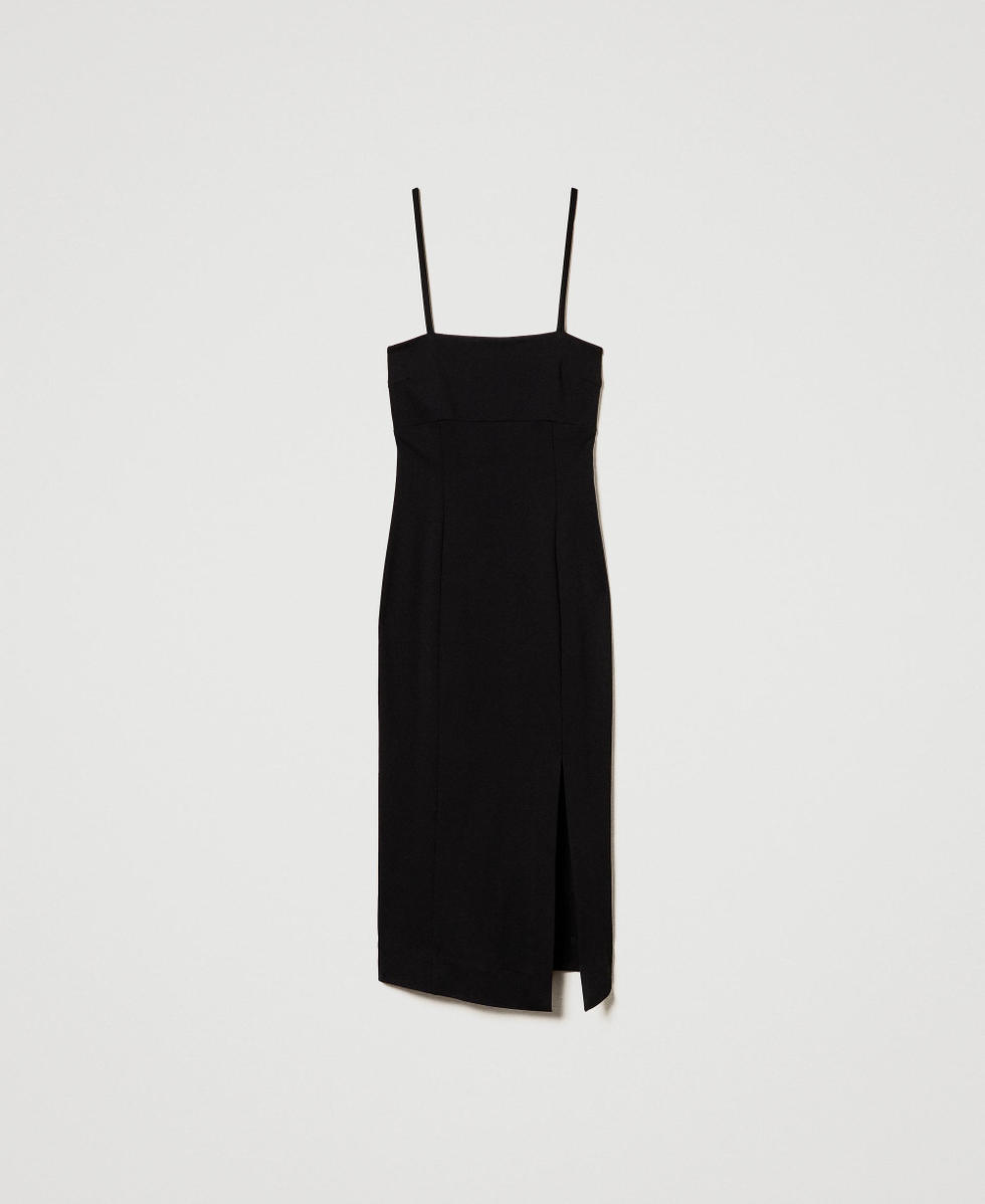 Midi dress with slit Woman, Black | TWINSET Milano