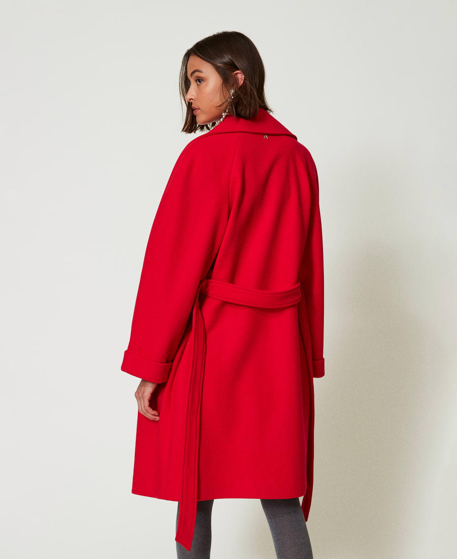 Double-breasted wool cloth coat Fiery Red Woman 242AP2282-04