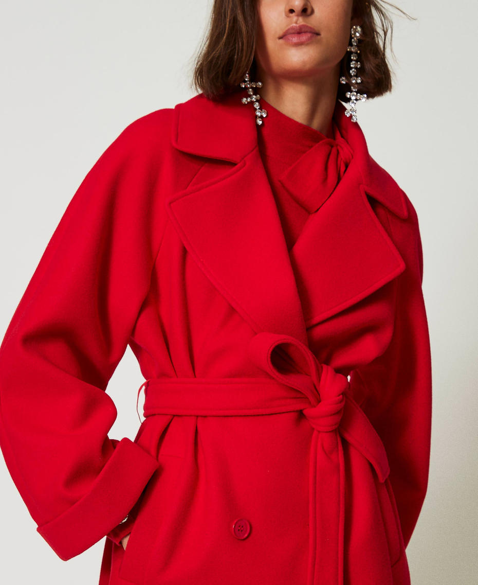 Double-breasted wool cloth coat Fiery Red Woman 242AP2282_11720_05