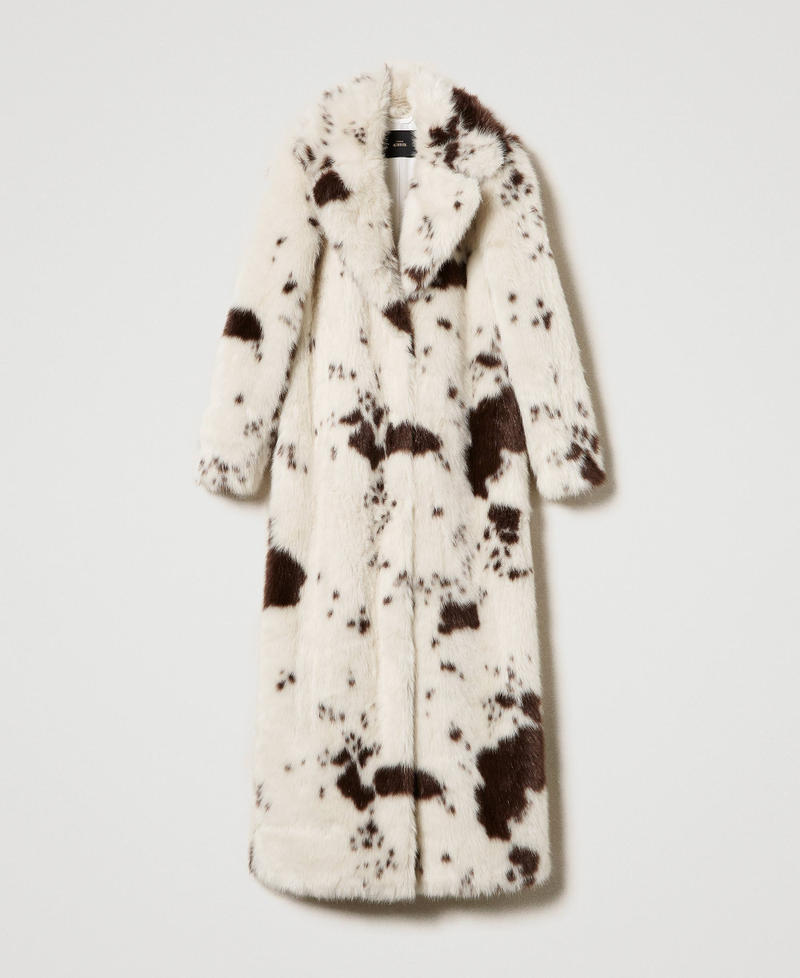 Long faux fur coat White / Molè Cow Woman 242AP2290_11797_0S