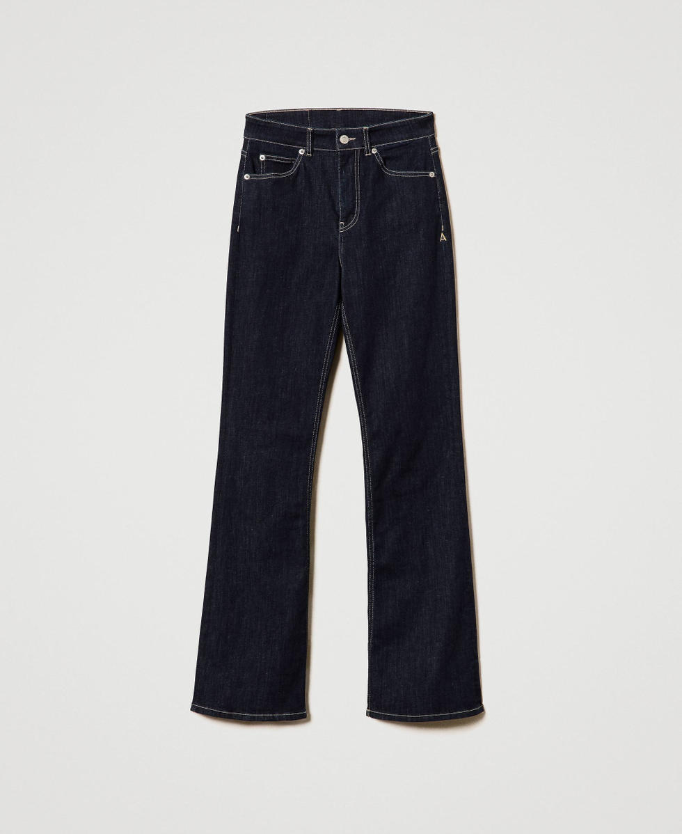 Five-pocket flared jeans Rinsed Denim Woman 242AP2340_06295_S0
