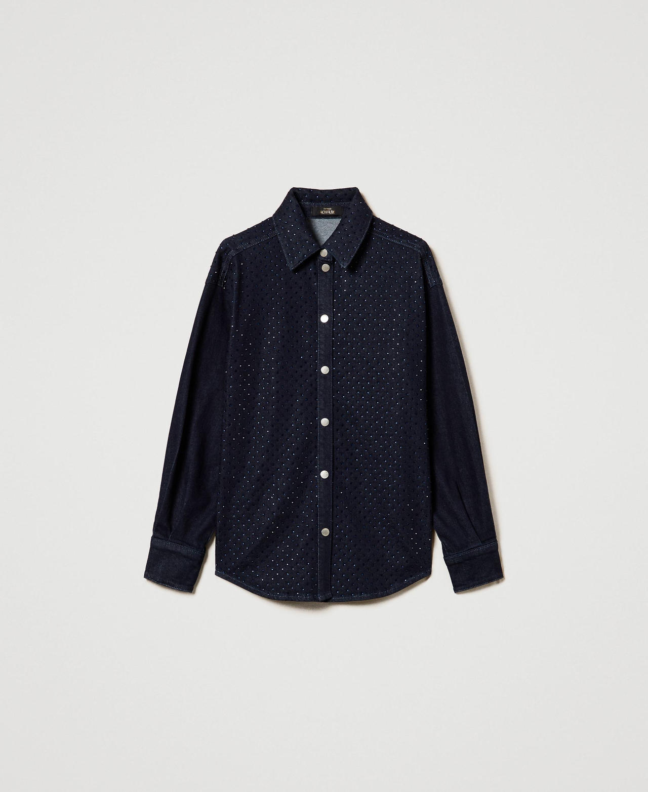 Scee by twin set Camicia in jeans con strass