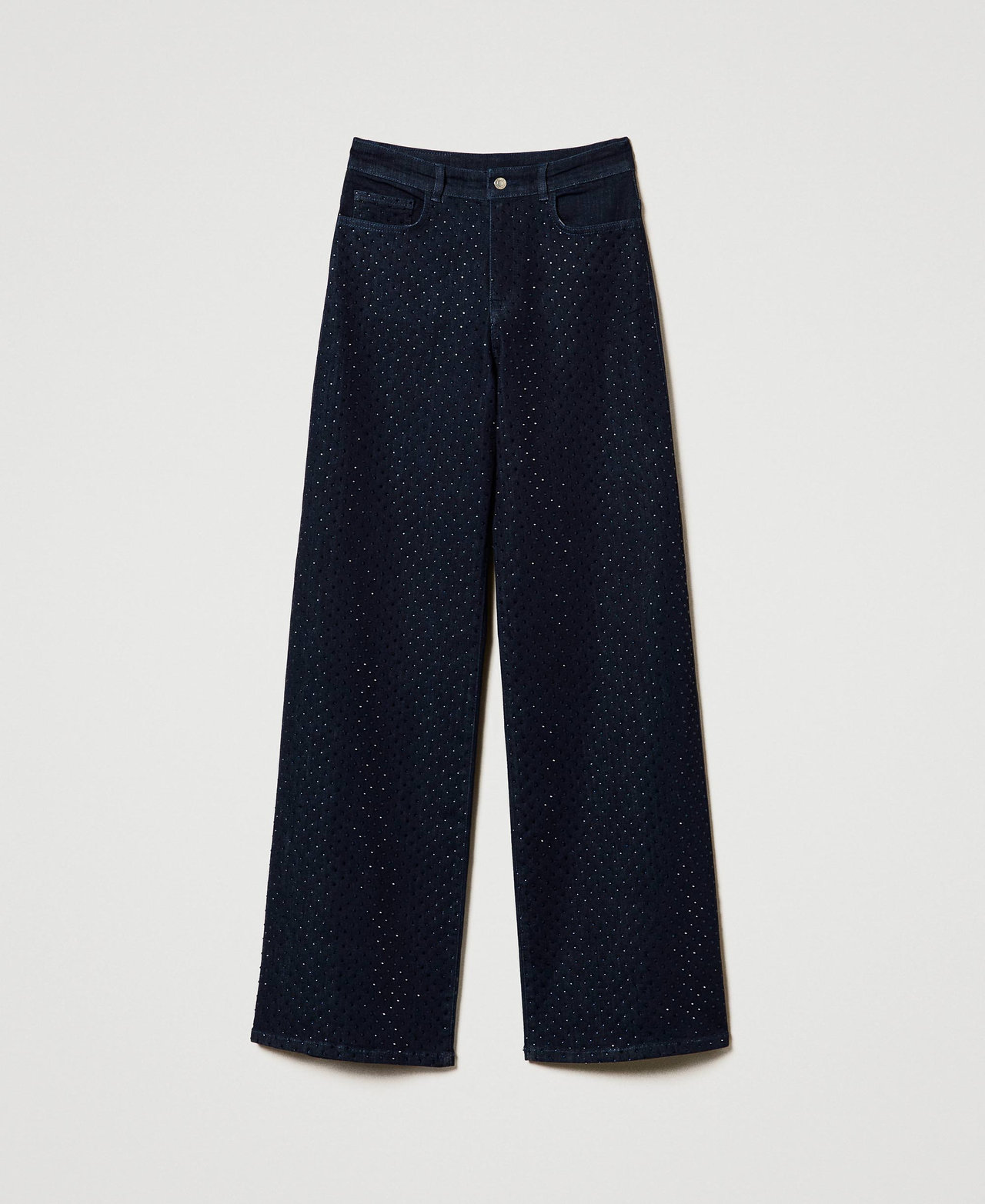 Scee by twin set Jeans wide leg in full strass