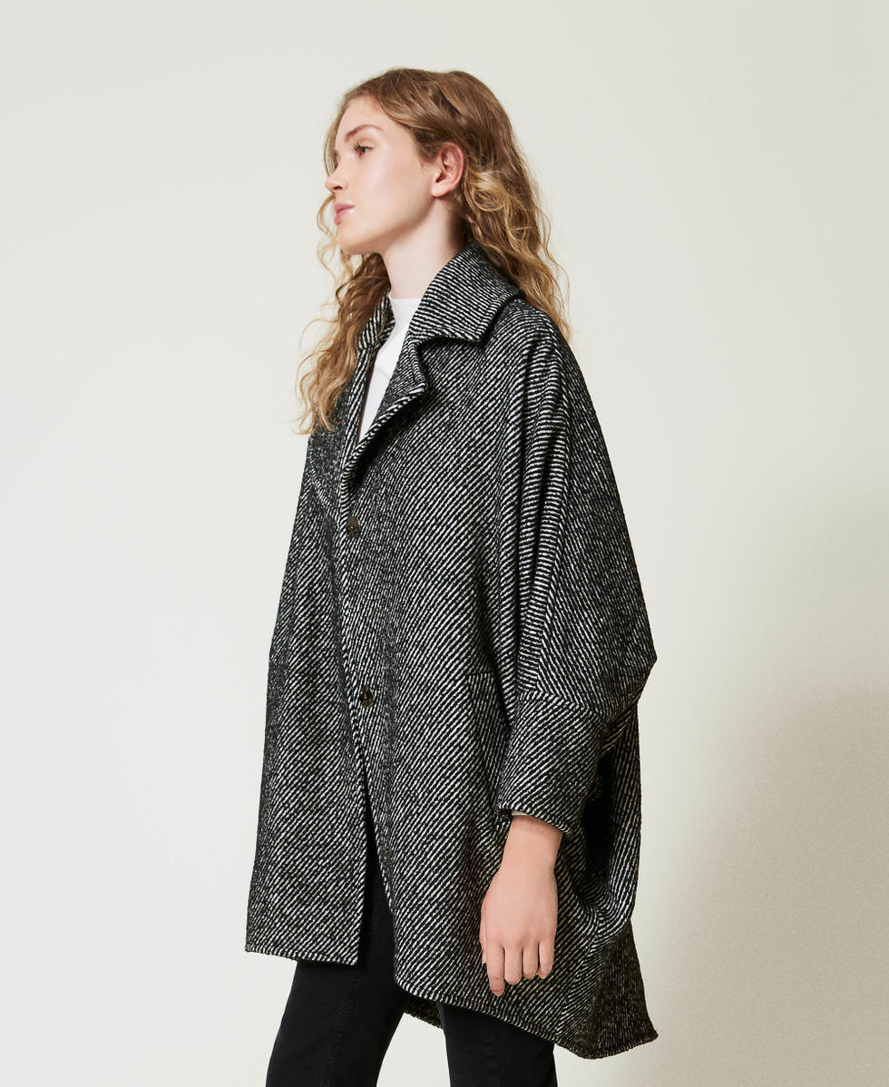 Two-tone wool cloth short coat
