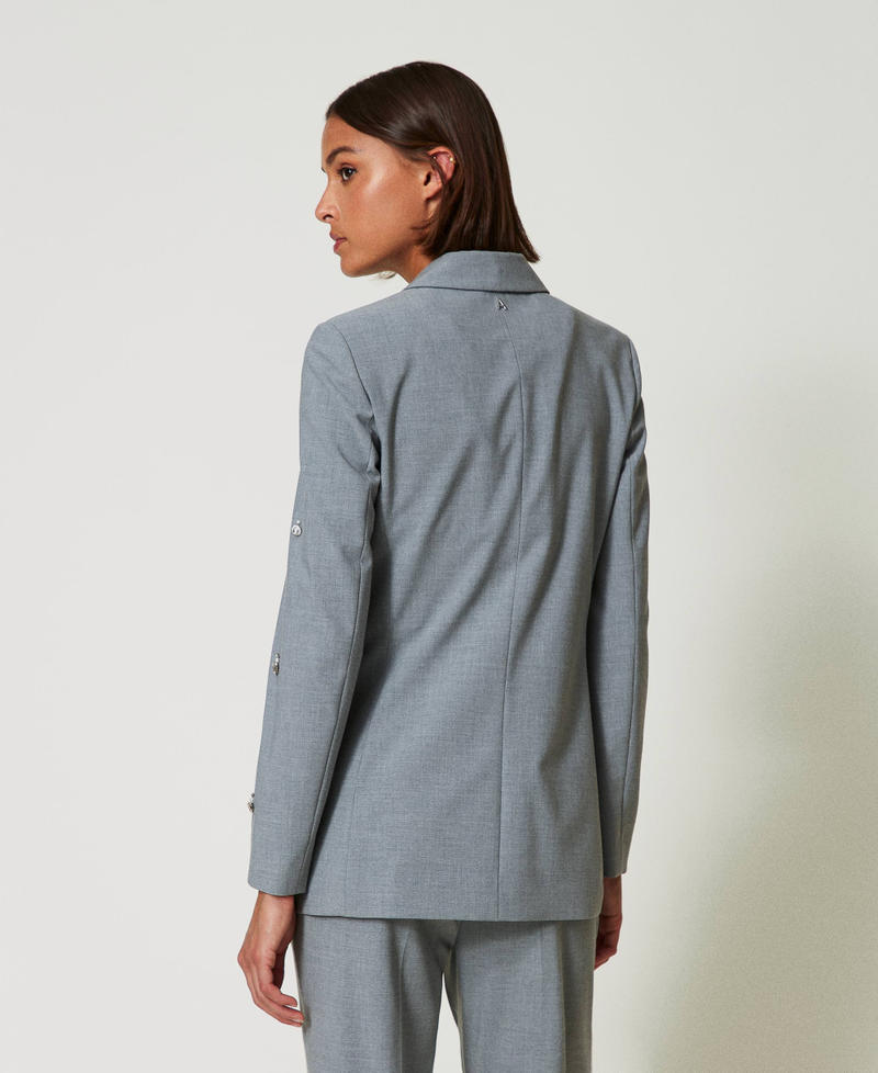 Blazer with handmade embroidery Melange Grey Woman 242AP2431_11726_03