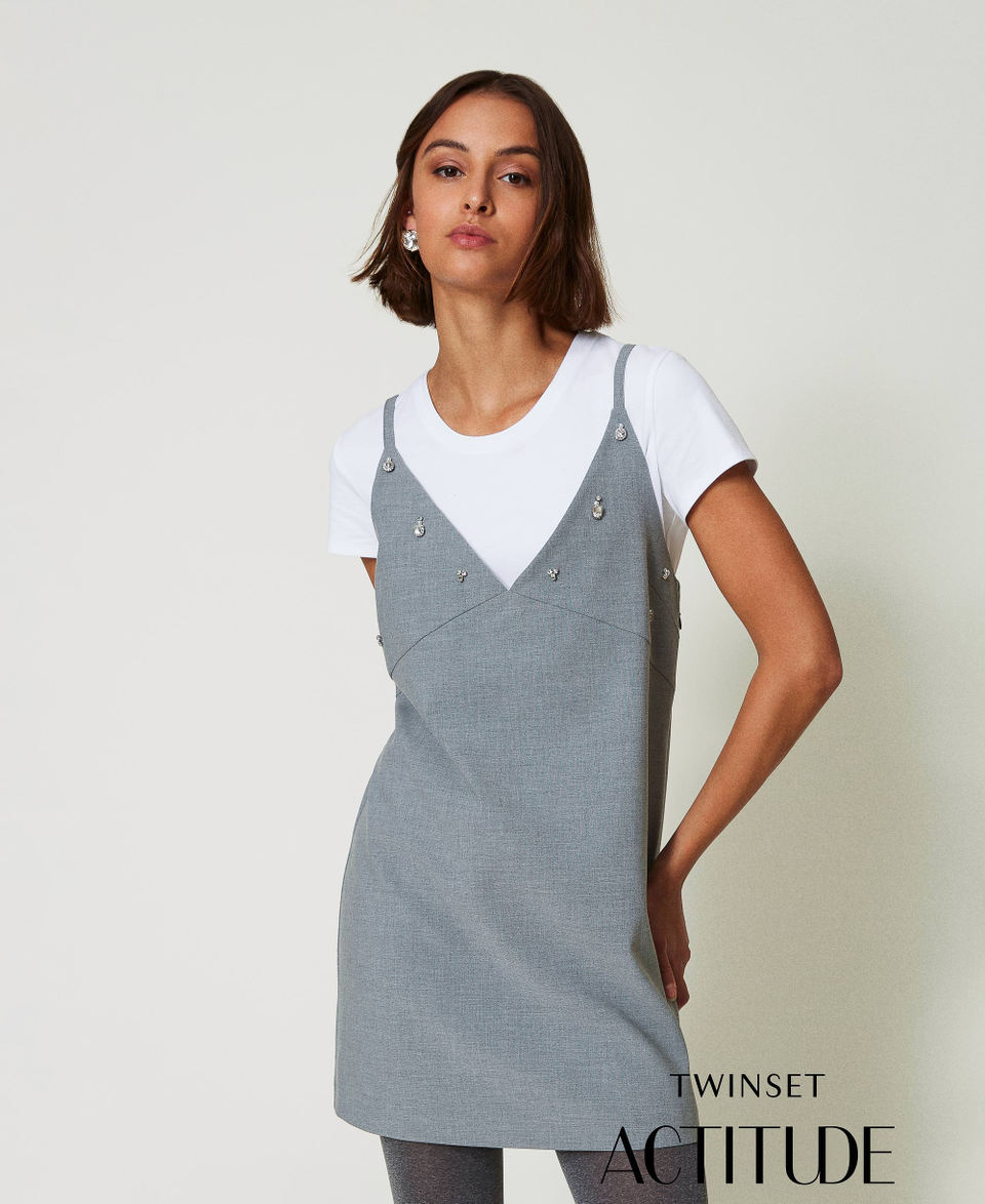 Twin Set Abito corto con ricami e T-shirt