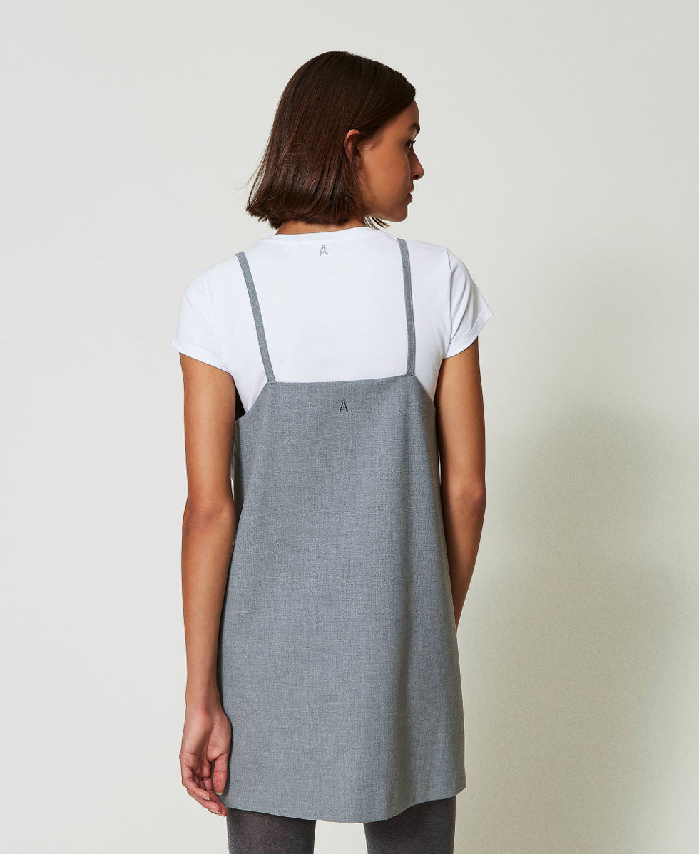 Robe courte avec broderies et t shirt Femme Gris TWINSET Milano