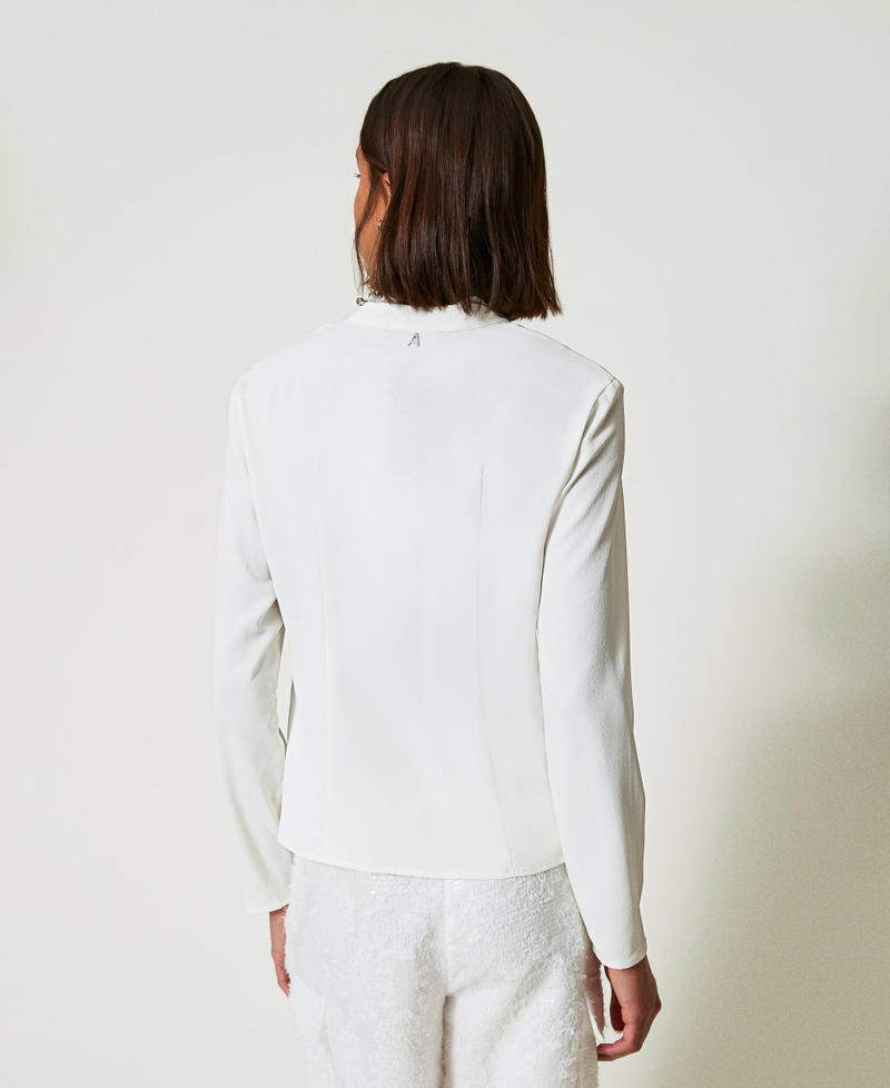 Recycled cr&ecirc;pe de Chine blouse White Cream Woman 242AP2446_00733_04