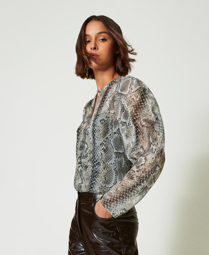 Creponne blouse with snake print Soft Snake Print Woman 242AP2473_11770_02