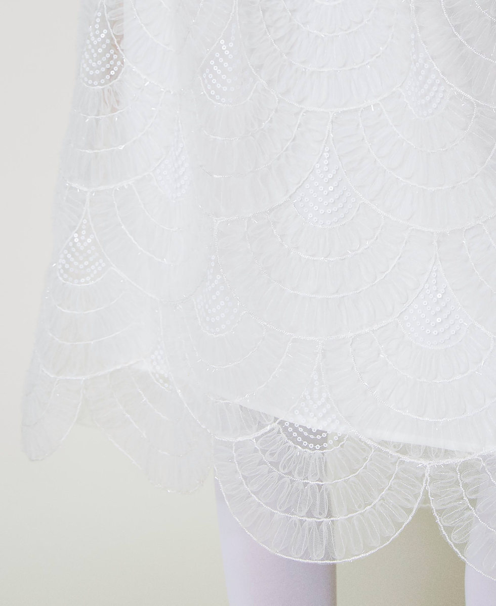 Midi organza skirt with embroidery Woman, White | TWINSET Milano