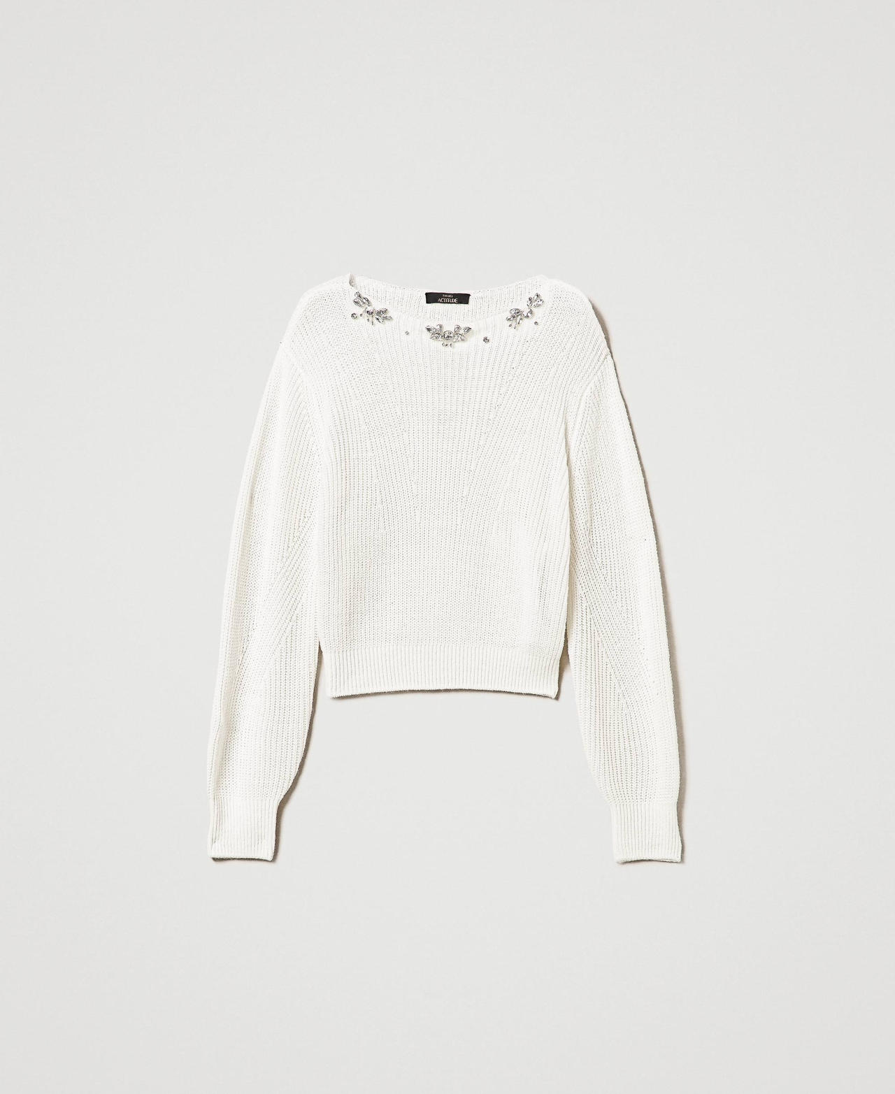 Scee by twin set Maglia con ricami fatti a mano
