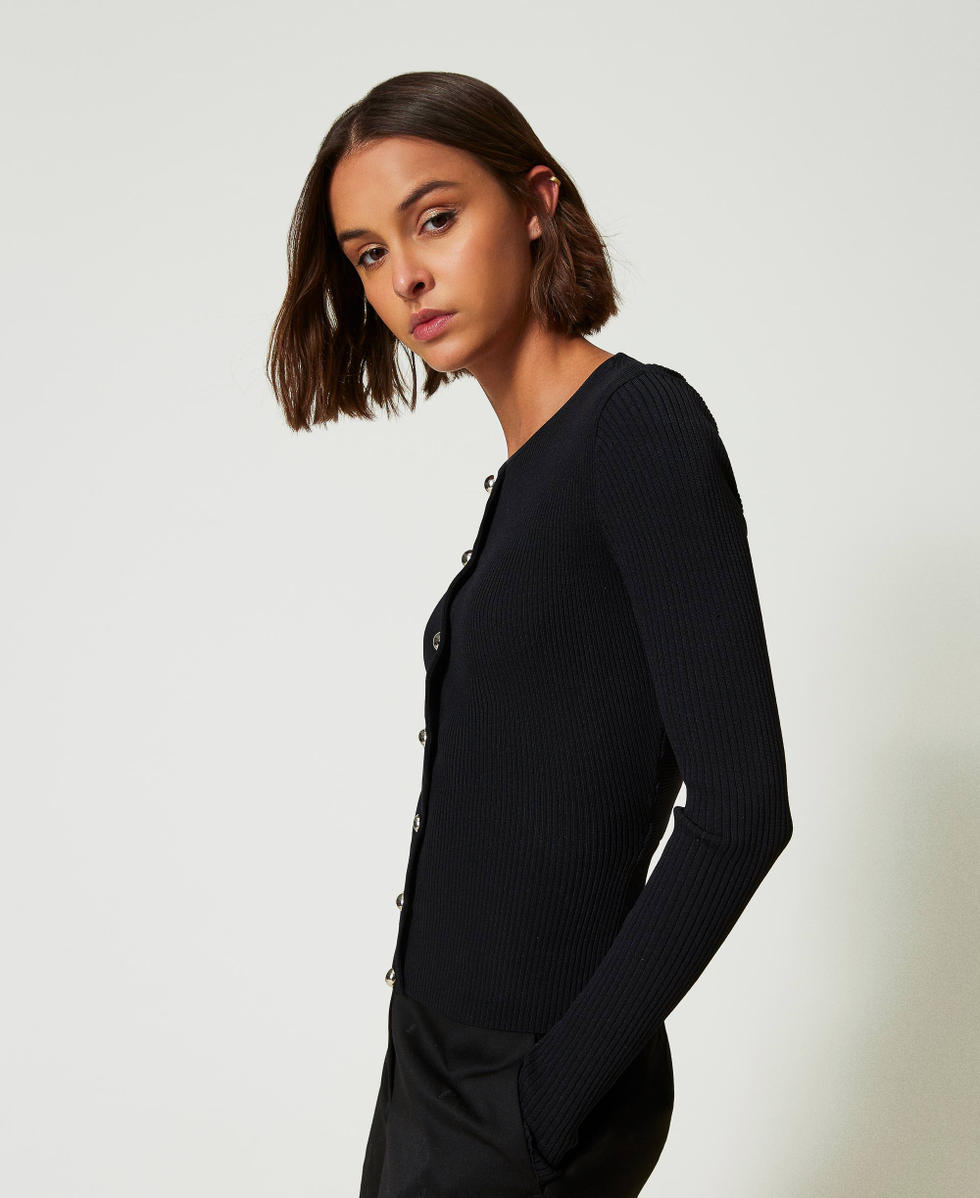 Long ribbed cardigan top