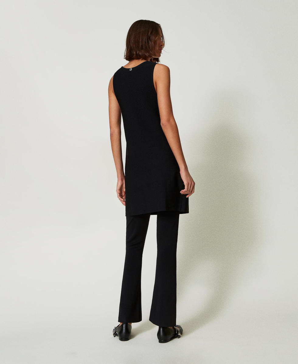 Pantalon evase en maille Femme Noir TWINSET Milano