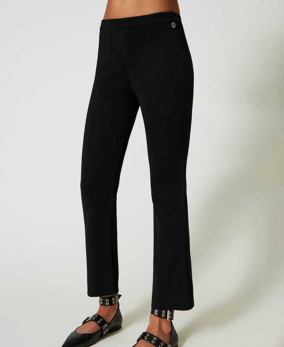 Flared knit trousers Black Woman 242AP3171_00006_04