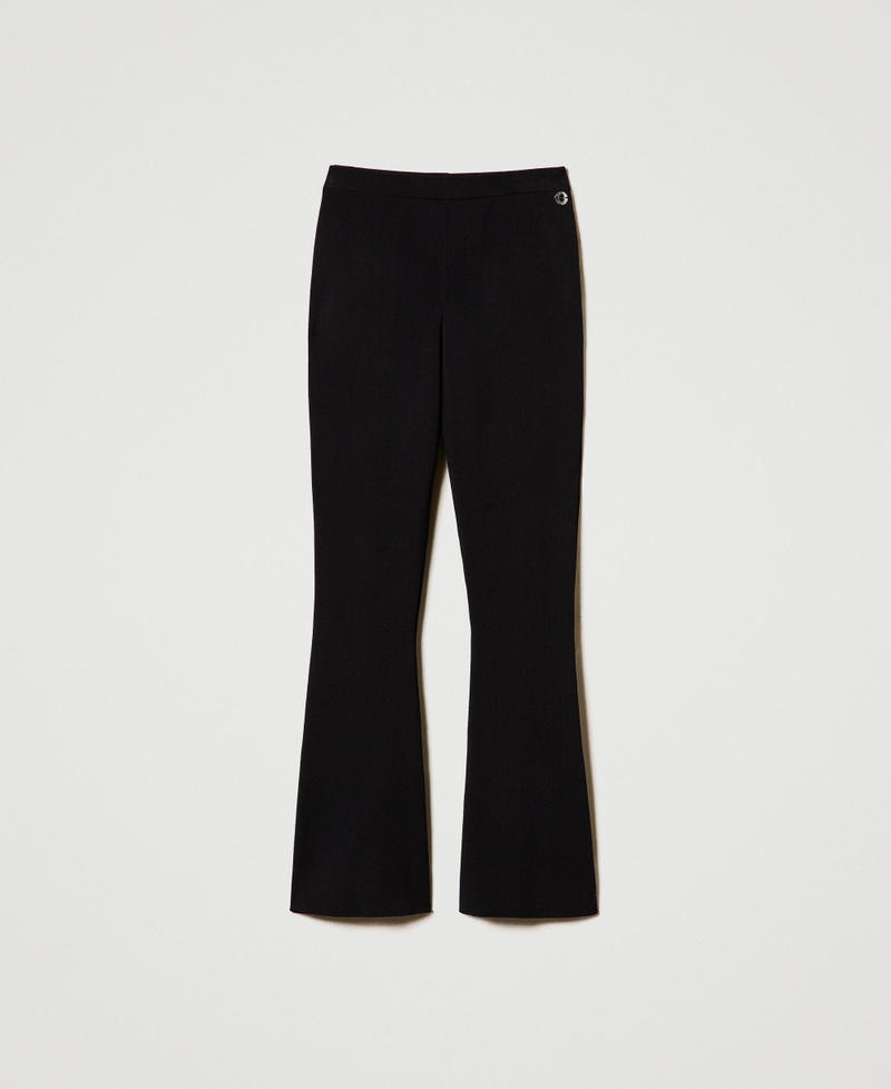 Flared knit trousers Black Woman 242AP3171_00006_S0