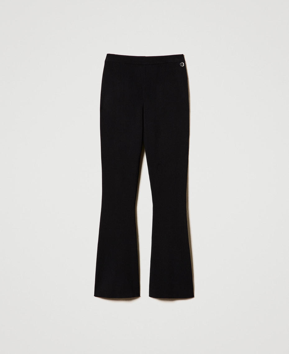 Flared knit trousers Black Woman 242AP3171_00006_S0