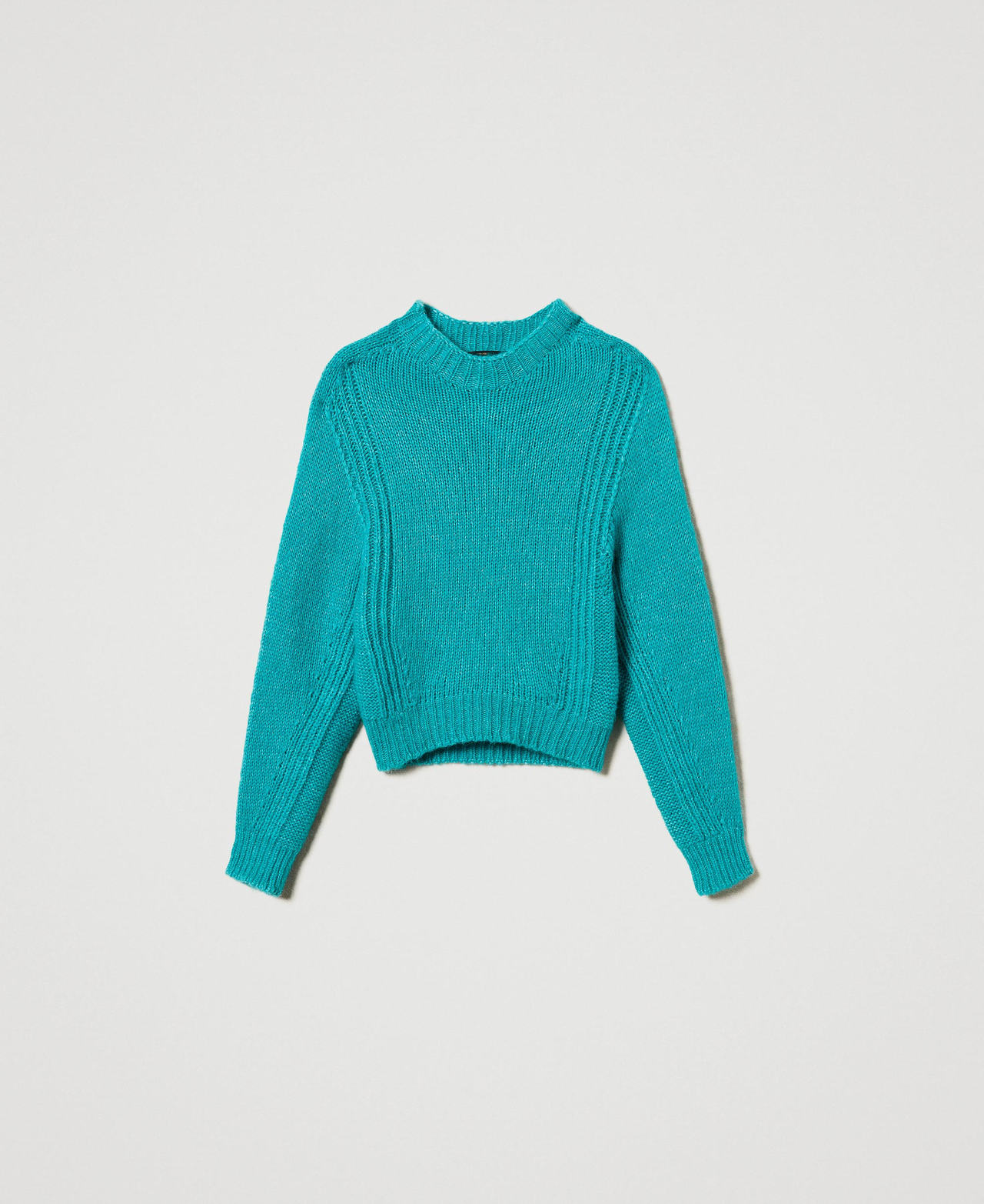 Seamless wool blend turtleneck jumper Woman Green TWINSET Milano