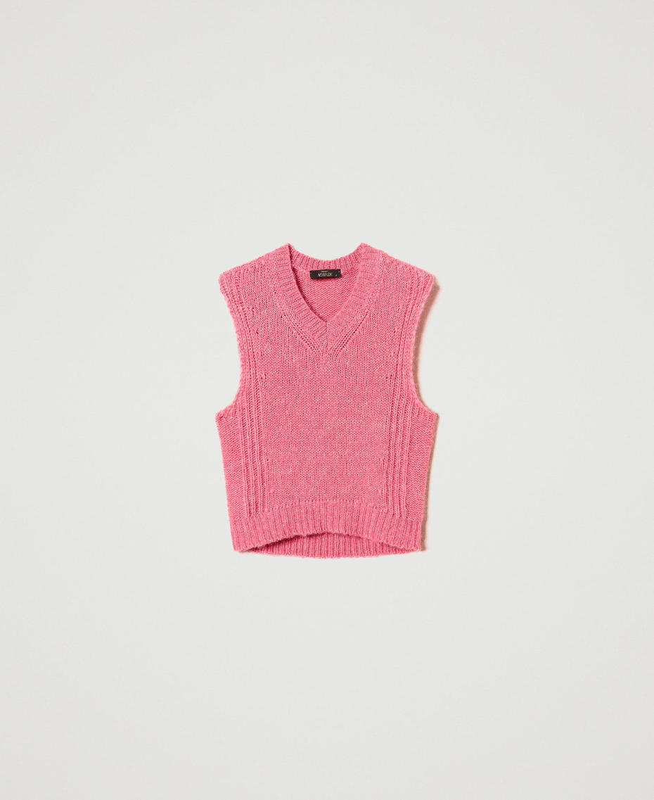 Nahtloser Pullunder aus Wollmischung "Crystal Pink" Frau 242AP3291_03364_S0