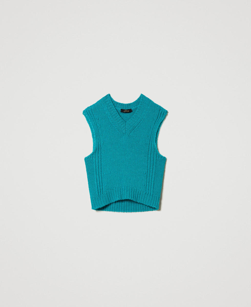 Green sleeveless jumper online