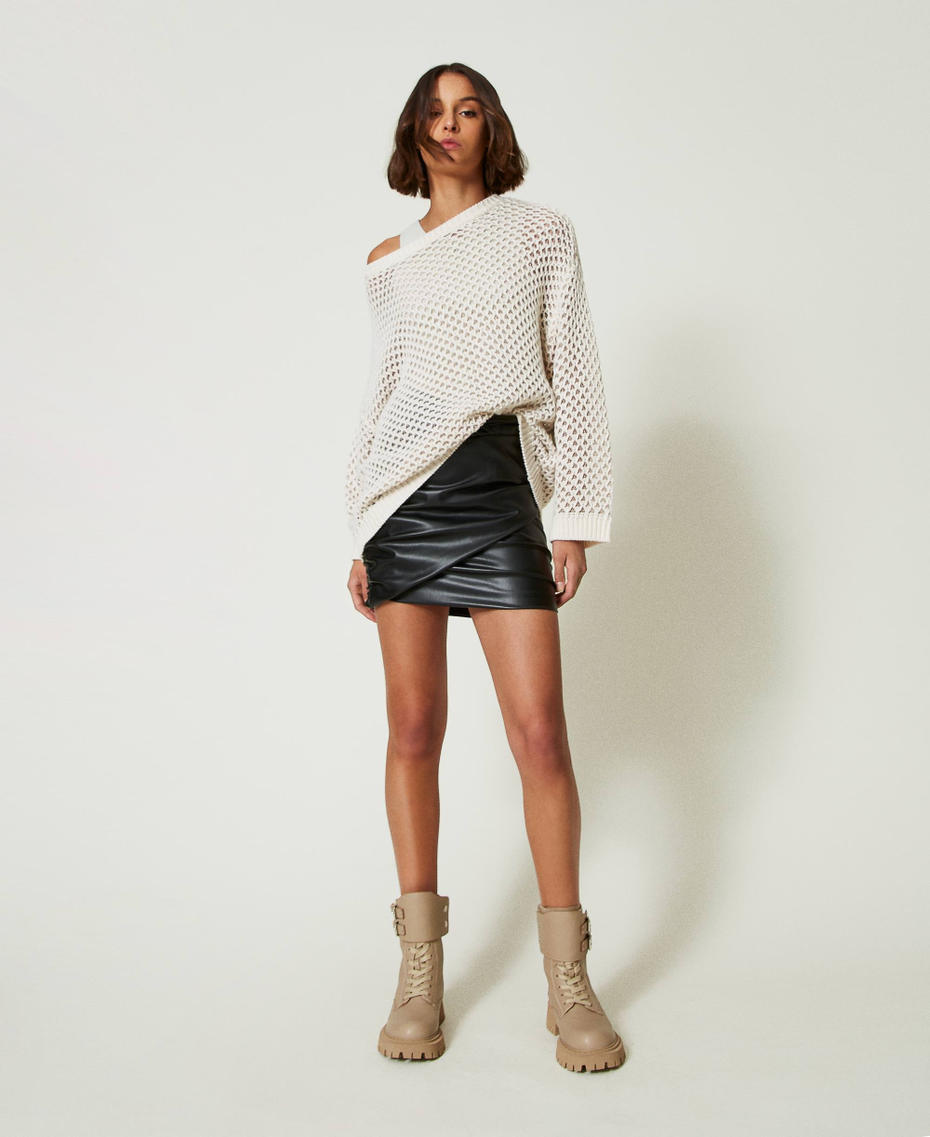 MYFO gathered miniskirt Black Woman 242AQ2040_00006_T0