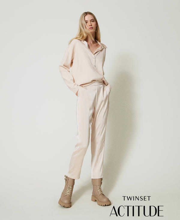 Satin cigarette trousers