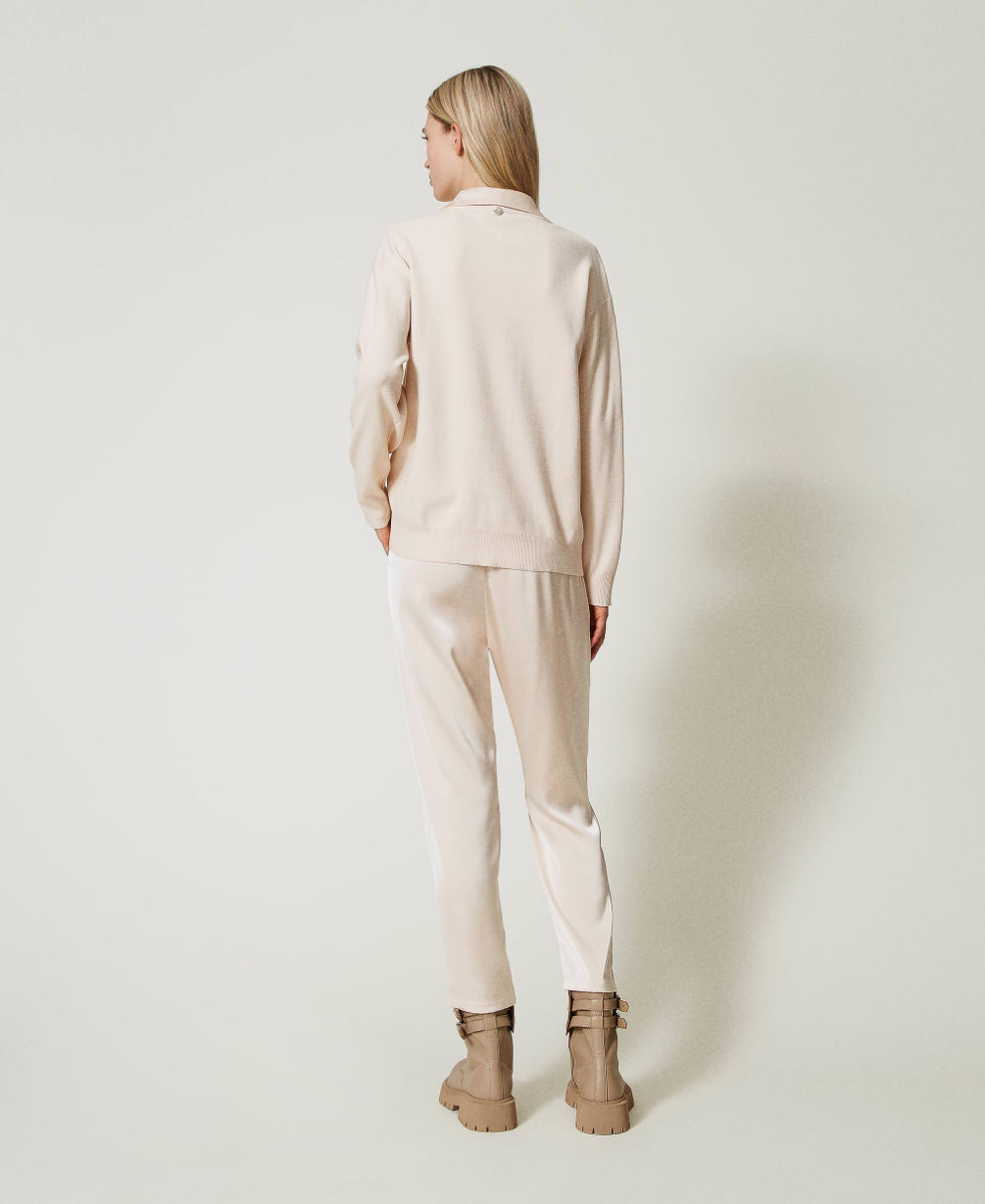 Pantaloni a sigaretta in raso Rosa Cloud Pink Donna 242AT2172_00231_03