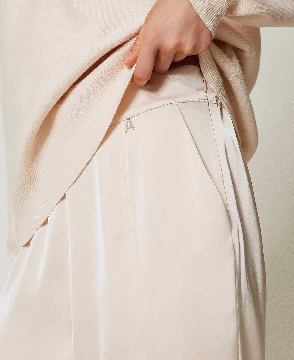 Pantaloni a sigaretta in raso Rosa Cloud Pink Donna 242AT2172_00231_04