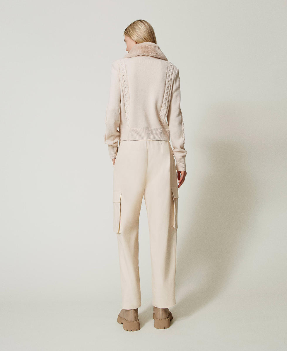 Pantalon cargo avec poches asym&eacute;triques Rose Cloud Pink Femme 242AT2202_00231_03