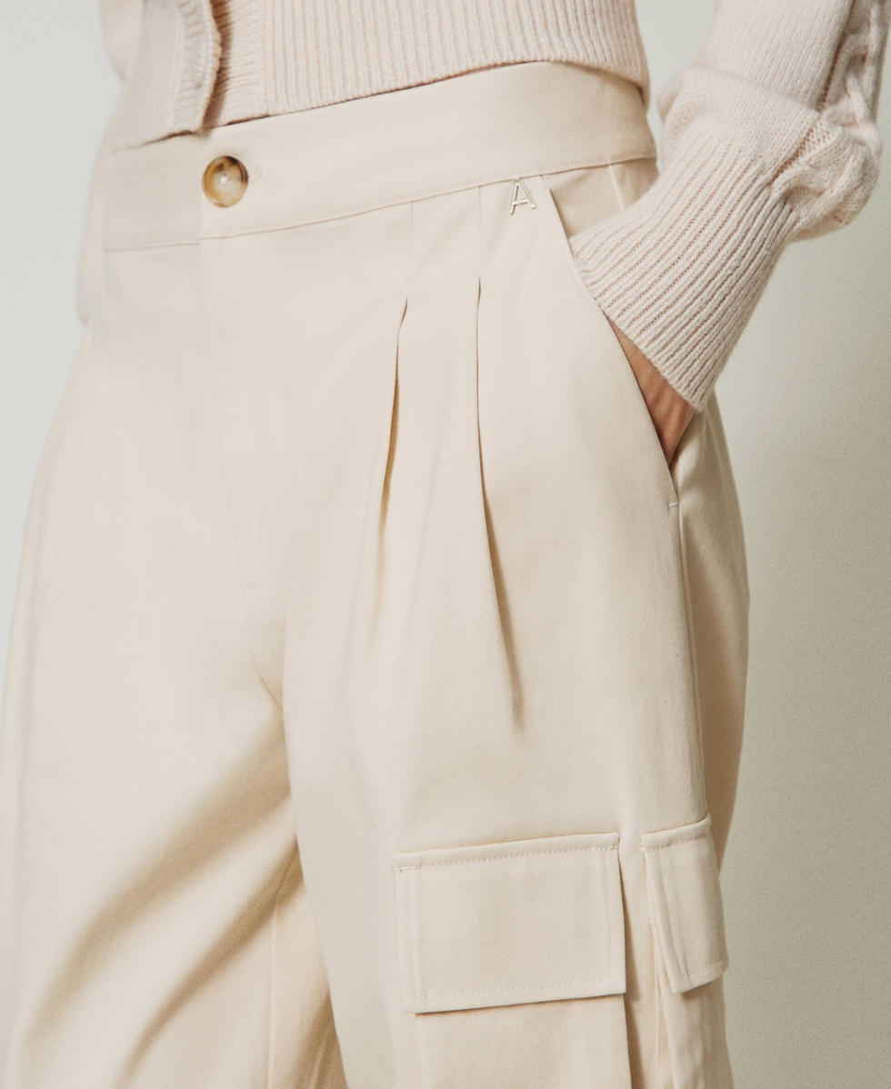 Pantalon cargo avec poches asym&eacute;triques Rose Cloud Pink Femme 242AT2202_00231_04