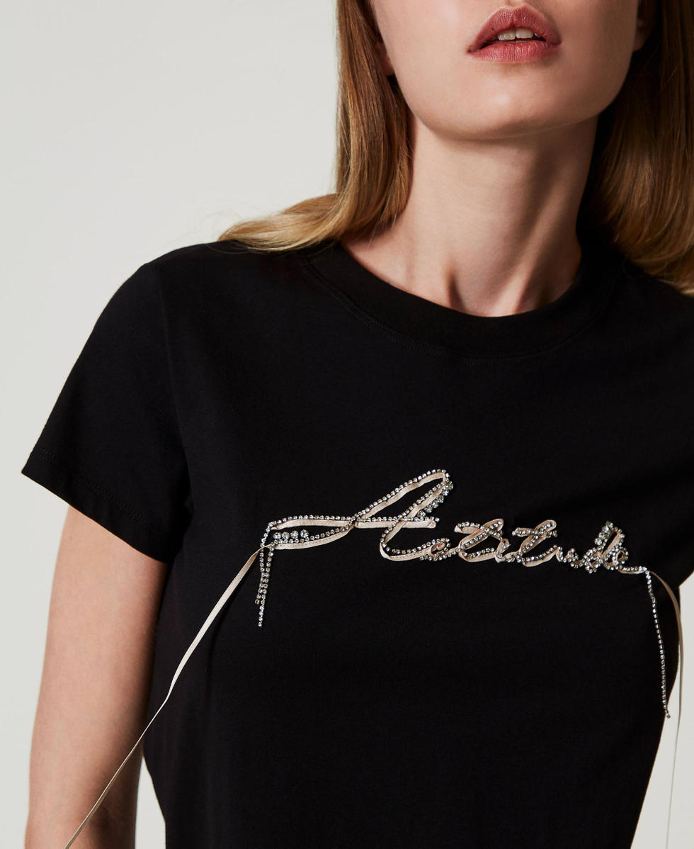 【2024年】もらって嬉しいお歳暮 人気ランキング Rhinestones and Milano TWINSET | White Woman, T-shirt logo トップス