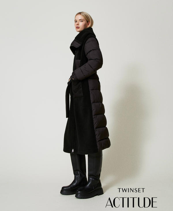 Padded faux fur coat