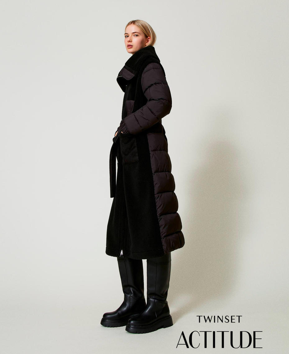 Padded faux fur coat Black Woman 242AT2230_00006_01