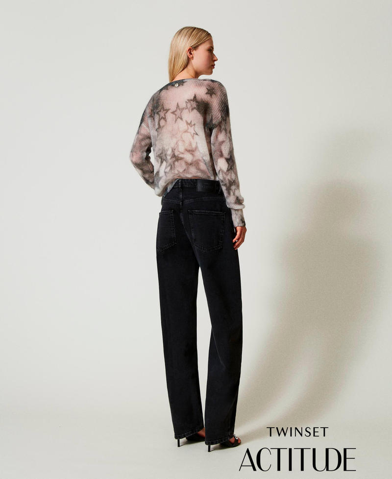 Black carrot fit jeans with five pockets Black Denim Woman 242AT2274_01103_03