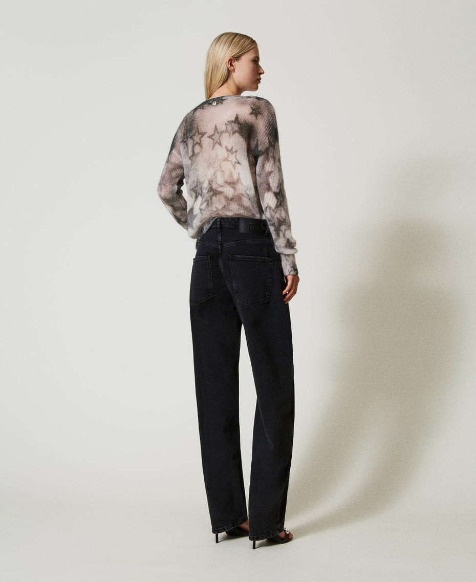 Jean noir carotte avec cinq poches Denim Noir Femme 242AT2274_01103_03