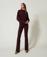 Maglia lupetto a trecce con strass Donna, Viola | TWINSET Milano