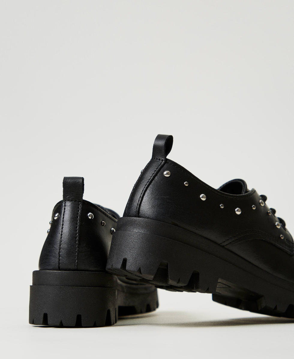 Leather tie up shoes Girl Black TWINSET Milano