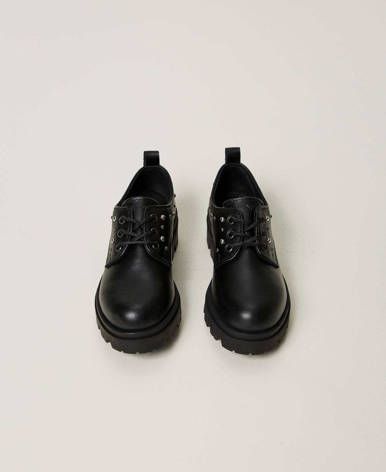 Scarpe stringate in pelle Bambina Nero TWINSET Milano