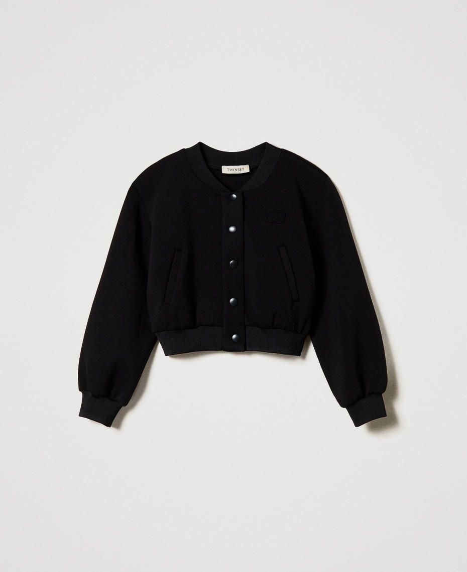 Scuba fabric bomber jacket Black Girl 242GJ2010_00006_S0