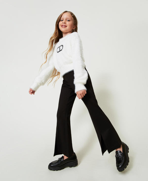 Pantalon évasé avec fente